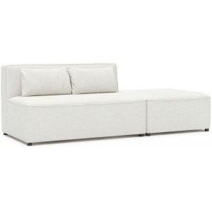 Modular byggbar 2-sits soffa med sittpuff - Natur - 2-sits soffor