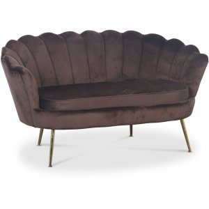 Kingsley 2-sits soffa i sammet - brun / mässing + Möbelvårdskit för textilier - 2-sits soffor