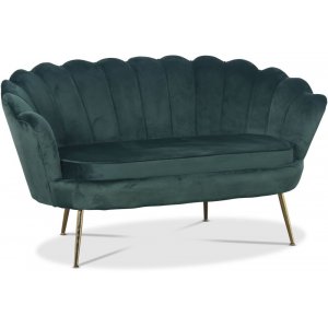 Kingsley 2-sits soffa i sammet - grön / mässing - 2-sits soffor