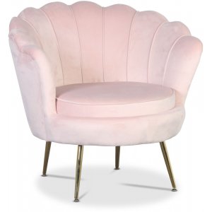 Kingsley fåtölj i sammet - rosa / mässing - Tygfåtöljer