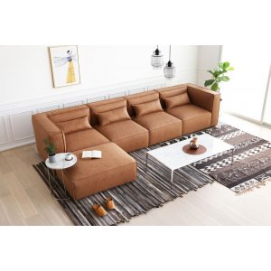 Nees modulsoffa byggbar - Cognac sammet - Modulsoffor