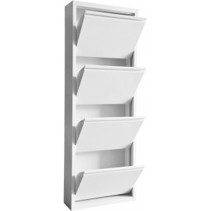 Ramsjö skoskåp höjd 140 cm - Vit metall - Skoskåp -Skoskåp - Hallmöbler