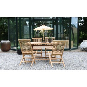 Saltö utematgrupp matbord 120x70 cm med 4 st Saltö matstolar - Teak + Träolja för möbler - Utematgrupper