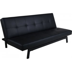 Sleep bäddsoffa - Svart konstläder + Matt- och textilrengöring - Bäddsoffor