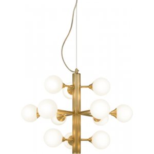 Taklampa Cosmos - Matt mässing/opalvit - Pendellampor