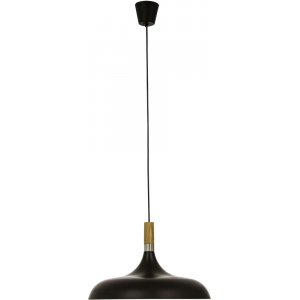 Taklampa Sense - Svart/trä/krom - Pendellampor