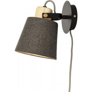 Vägglampa Geilo - Svart/trä - Sänglampor & läslampor