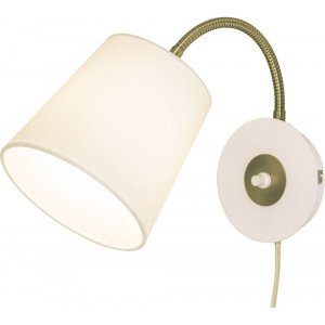 Vägglampa Ljusdal - Vit/matt mässing - Sänglampor & läslampor