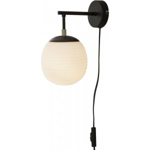 Vägglampa Rille - Svart/opalvit - Väggplafonder & väggarmaturer