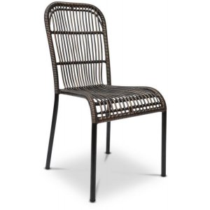 2 st Vilani stol - Brun konstrotting - Stolar med metallunderrede