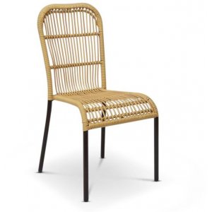 2 st Vilani stol - Natur konstrotting - Stolar med metallunderrede