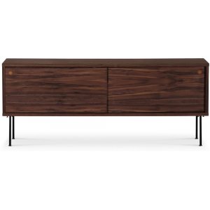 Volume mediabänk i valnöt med skjutdörrar - 132 cm - Svart - TV-bänkar & mediabänkar -TV-bänkar & mediabänkar - Hyllor & Förvaring