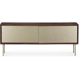 Volume mediabänk 132 cm - Valnöt/mässing - Svart - TV-bänkar & mediabänkar -TV-bänkar & mediabänkar - Hyllor & Förvaring