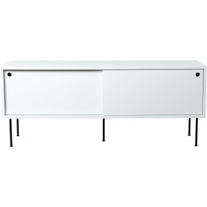 Volume mediabänk 132 cm - Vit - Svart - TV-bänkar & mediabänkar -TV-bänkar & mediabänkar - Hyllor & Förvaring