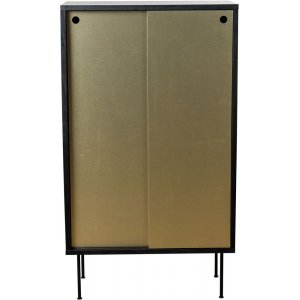 Volume svart skåp med skjutdörrar i mässing - Svart - Skåp -Skåp - Hyllor & Förvaring