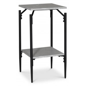 Wayne sidobord med hylla 40 x 40 cm - Ljusgrå marmor -Sidobord & lampbord - Bord