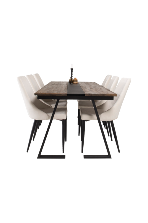 ell_1577627-01_Fs Bild på Matgrupp Brentwood bord och 6 st Leone stolar - Venture Home