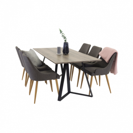 Bild på Maggie Matbord + Pia stol (6-pack) - Venture Home