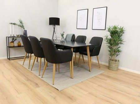 Bild på Penally 180cm / Ek + Catrin PU ekben (6-pack) - Venture Home