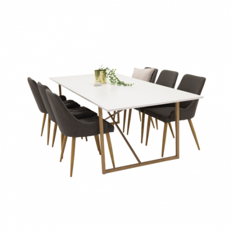 Bild på Pinner Bord / Ek + Pia stol (6-pack) - Venture Home