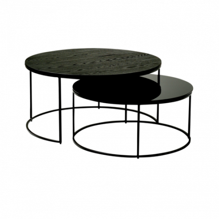 Bild på Soffbord MURAN S2 Ø90/Ø75 glas/askfaner - Nordic Furniture Group