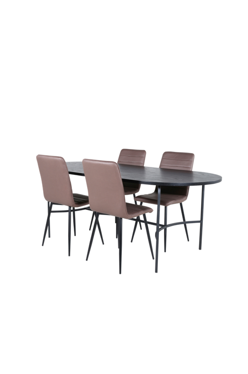 hom_1685321-01_Fs Bild på Matgrupp Skate med 4 st matstolar Windu Lyx - Venture Home