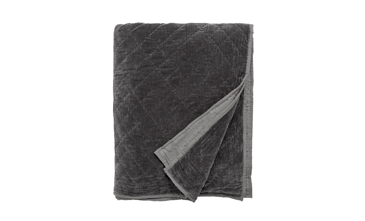 7840 Bild på COSY Överkast Velvet Mörkgrå från Nordal