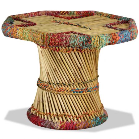 Bild på vidaXL Soffbord bambu med chindidetaljer flerfärgad