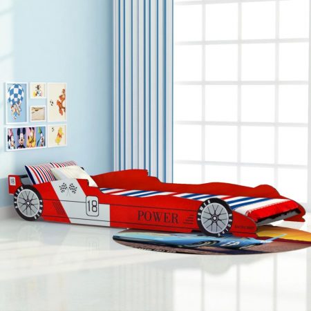 Bild på vidaXL Barnsäng racerbil 90x200 cm röd