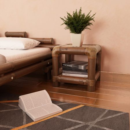 Bild på vidaXL Sängbord 40x40x40 cm bambu mörkbrun