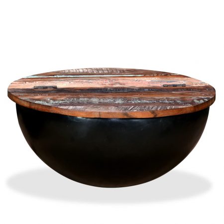 Bild på vidaXL Soffbord i återvunnet trä skålformad svart