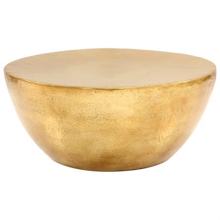 Bild på vidaXL Soffbord hamrad aluminium 70x30 cm mässing