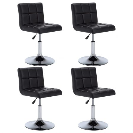 Bild på vidaXL Snurrbara matstolar 4 st svart konstläder