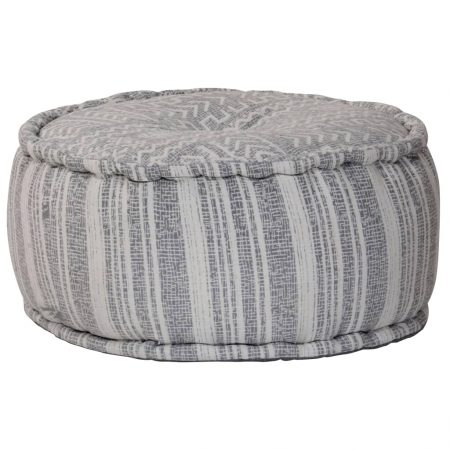 Bild på vidaXL Sittpuff med mönster handgjord blå 50x25 cm bomull