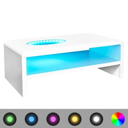 Bild på vidaXL Soffbord med LED högglans vit