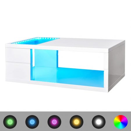 Bild på vidaXL Soffbord med LED högglans vit