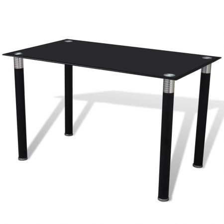 Bild på vidaXL Matbord med bordsskiva i glas svart
