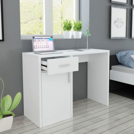 Bild på vidaXL Skrivbord med låda och skåp vit 100x40x73 cm
