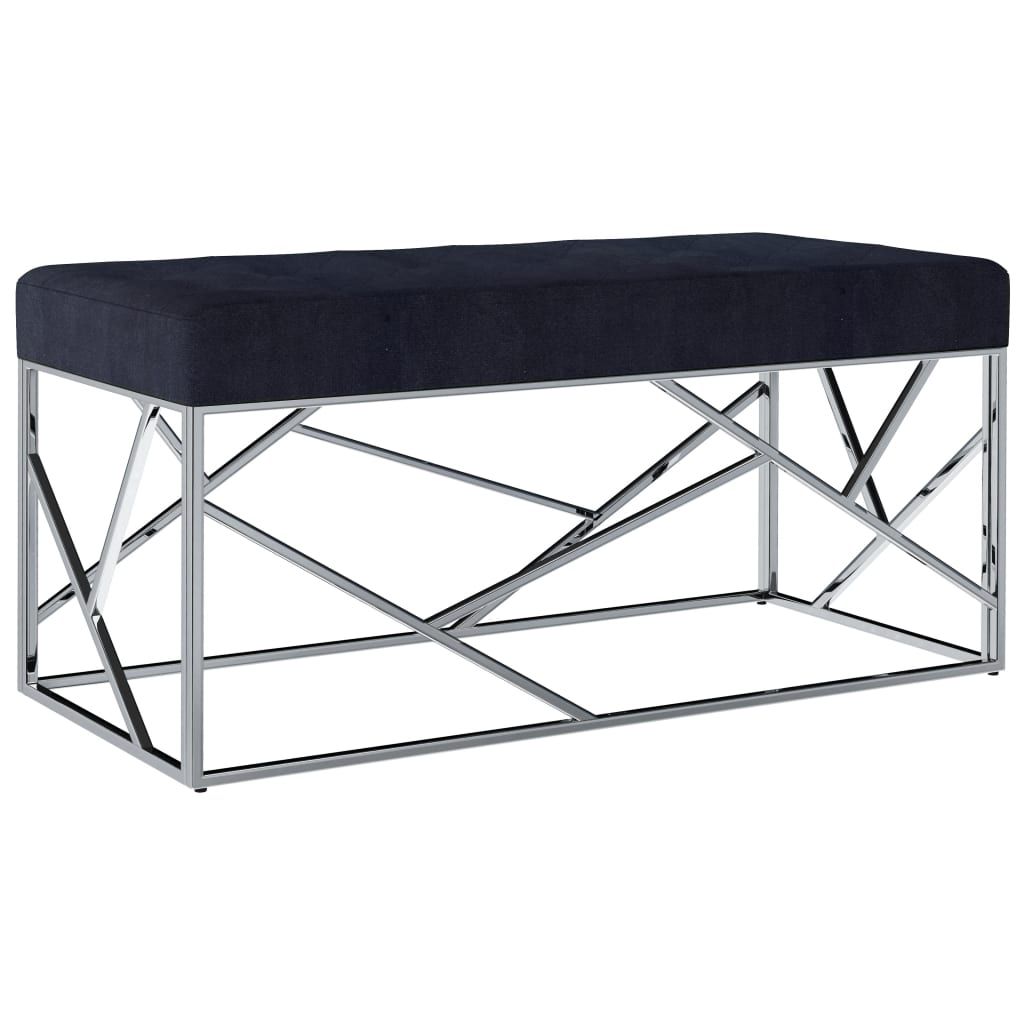 8719883550275_a_en_hd_1 Bild på vidaXL Bänk 97 cm svart sammetstyg och rostfritt stål