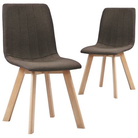 Bild på vidaXL Matstolar 2 st brun tyg