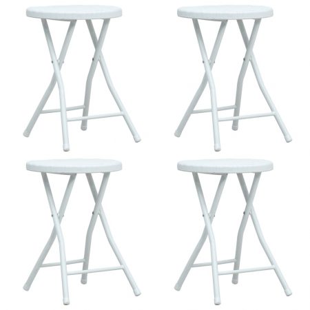 Bild på vidaXL Hopfällbara trädgårdsstolar 4 st vit HDPE konstrotting