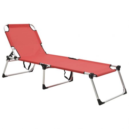 Bild på vidaXL Extra hög solstol för seniorer hopfällbar röd aluminium