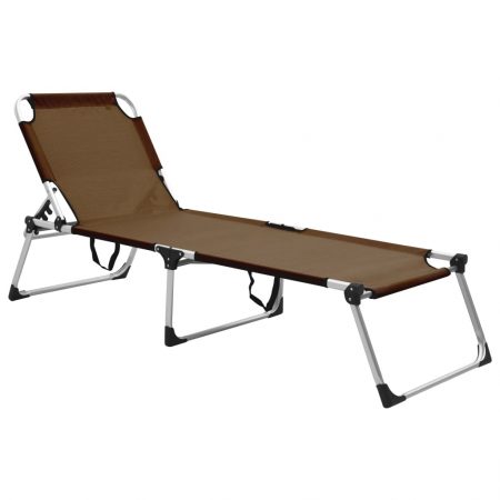 Bild på vidaXL Extra hög solstol för seniorer hopfällbar brun aluminium