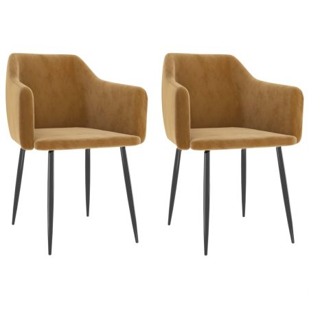 Bild på vidaXL Matstolar 2 st brun sammet