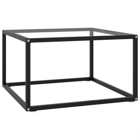 Bild på vidaXL Soffbord svart med härdat glas 60x60x35 cm