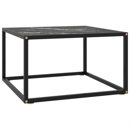 Bild på vidaXL Soffbord svart med svart marmor glas 60x60x35 cm