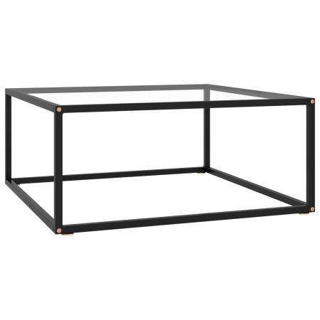 Bild på vidaXL Soffbord svart med härdat glas 80x80x35 cm