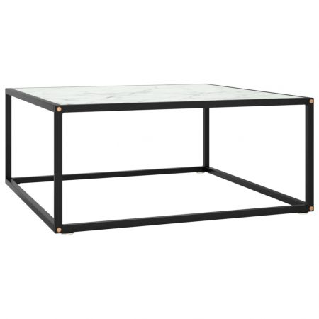 Bild på vidaXL Soffbord med svart vit marmor glas 80x80x35 cm