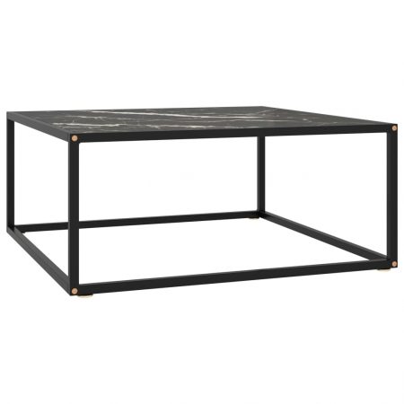 Bild på vidaXL Soffbord svart med svart marmor glas 80x80x35 cm