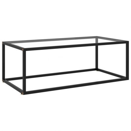 Bild på vidaXL Soffbord svart med härdat glas 100x50x35 cm